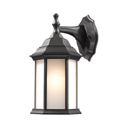 Waterdown 1 Light Outdoor Wall Light, Black And White Seedy